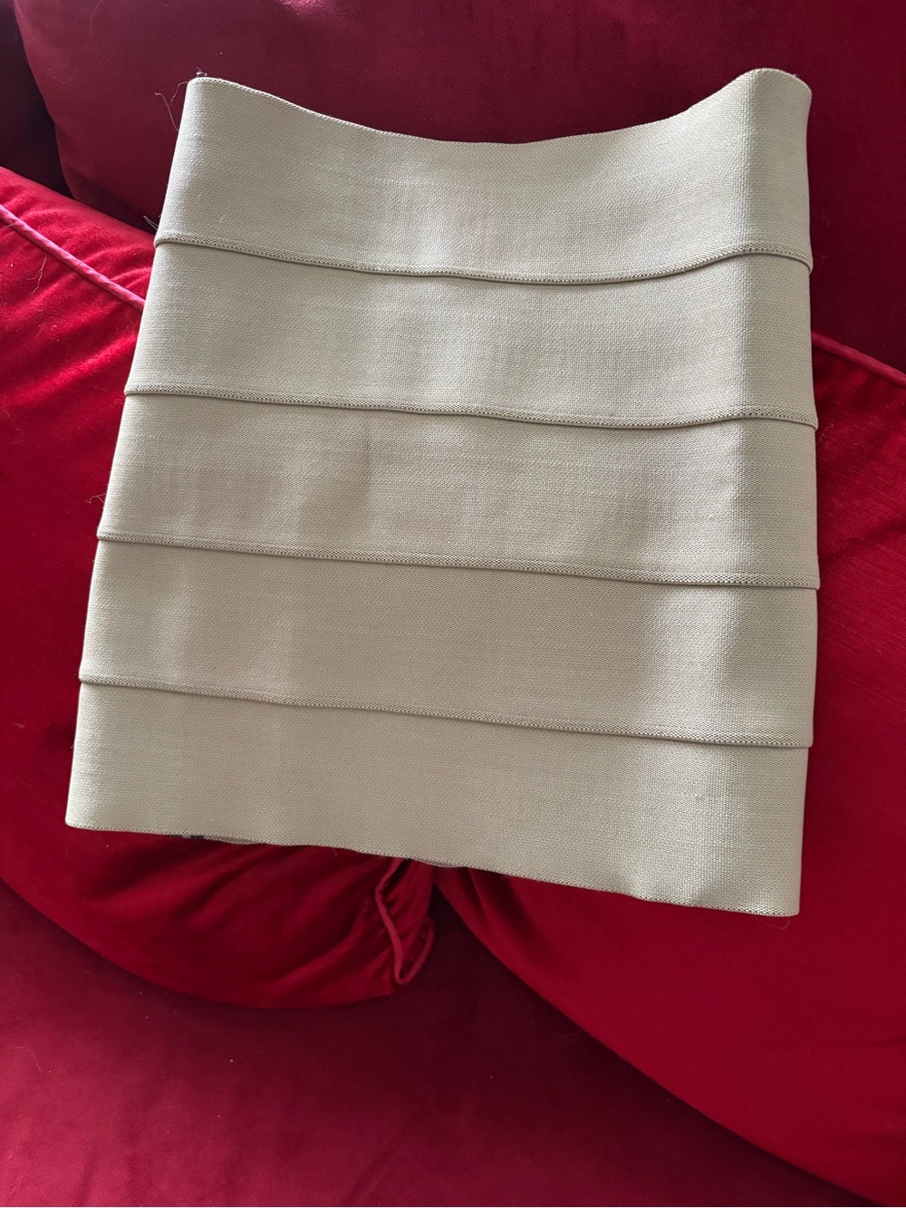 Pleasure doing business nude/beige bandage skirt XS